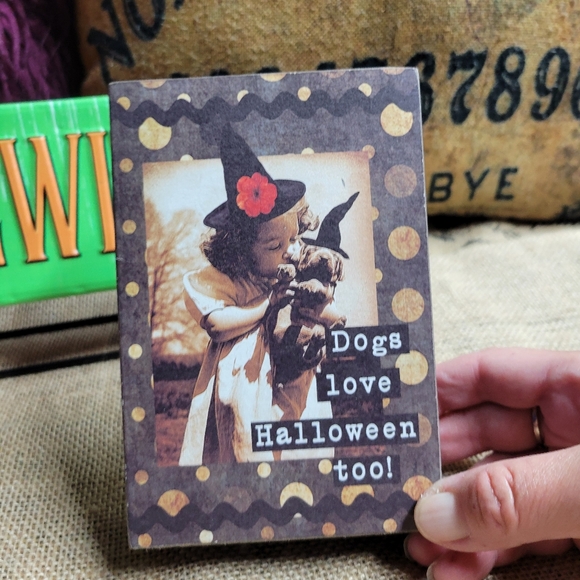 NWT lot of 2 Halloween signs for decorations a double sided metal spinne - Picture 5 of 9